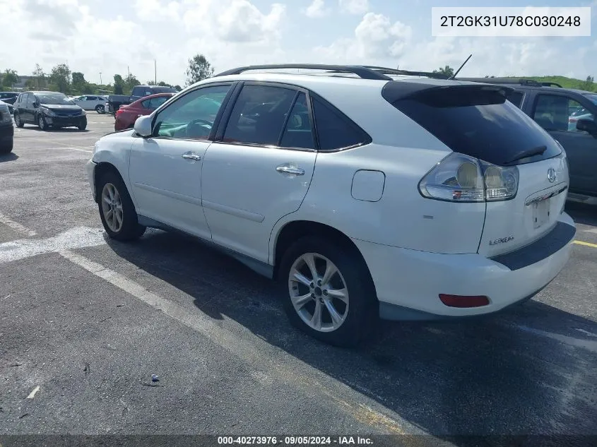 2008 Lexus Rx 350 VIN: 2T2GK31U78C030248 Lot: 40273976