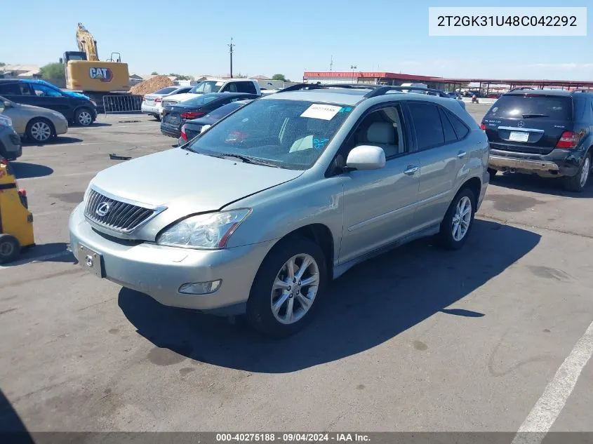 2008 Lexus Rx 350 VIN: 2T2GK31U48C042292 Lot: 40275188