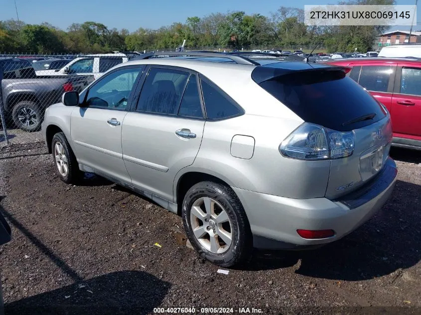 2008 Lexus Rx 350 VIN: 2T2HK31UX8C069145 Lot: 40276040