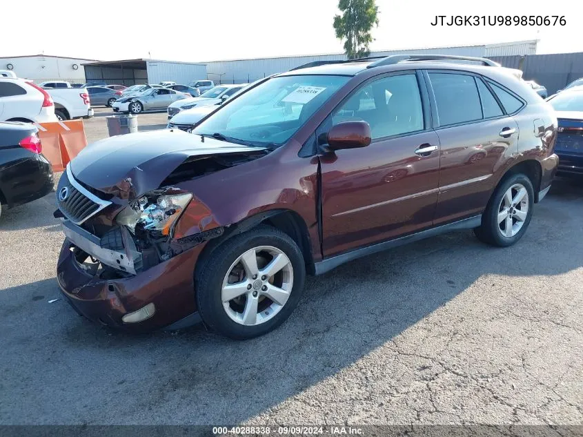 2008 Lexus Rx 350 VIN: JTJGK31U989850676 Lot: 40288338