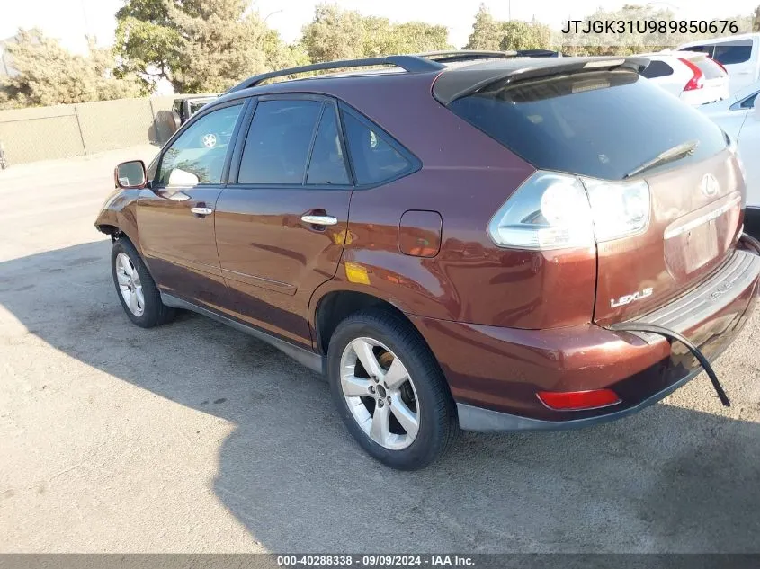 2008 Lexus Rx 350 VIN: JTJGK31U989850676 Lot: 40288338