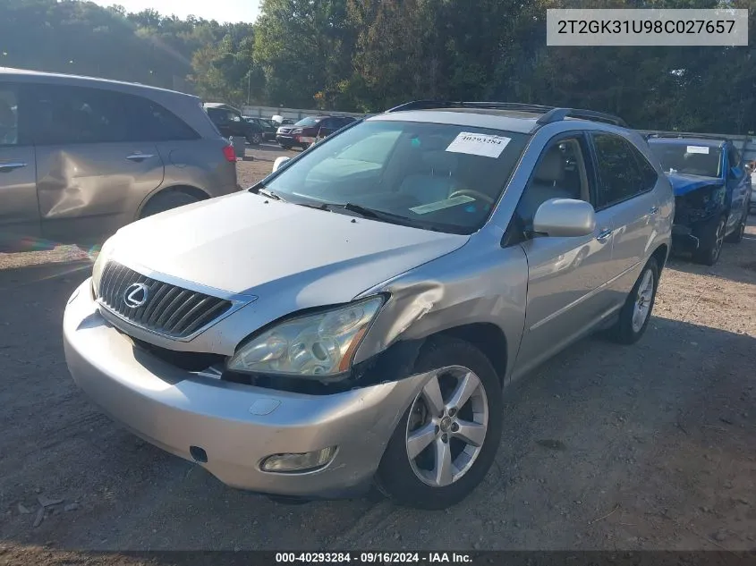 2008 Lexus Rx 350 350 VIN: 2T2GK31U98C027657 Lot: 40293284