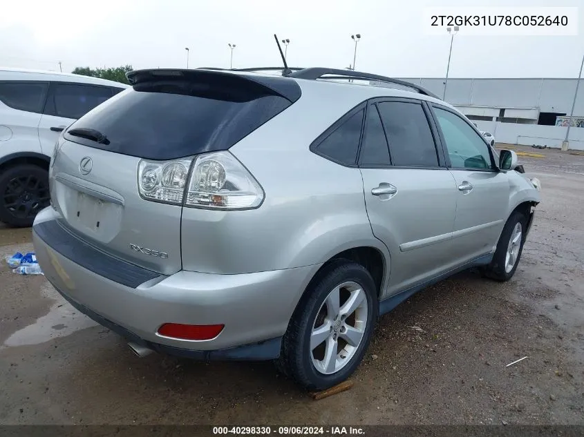 2008 Lexus Rx 350 VIN: 2T2GK31U78C052640 Lot: 40298330