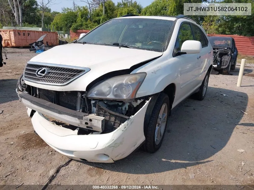 2008 Lexus Rx 400H VIN: JTJHW31U582064102 Lot: 40332268