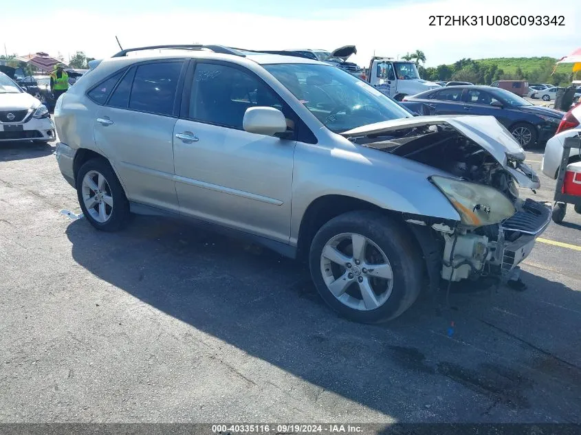 2008 Lexus Rx 350 VIN: 2T2HK31U08C093342 Lot: 40335116