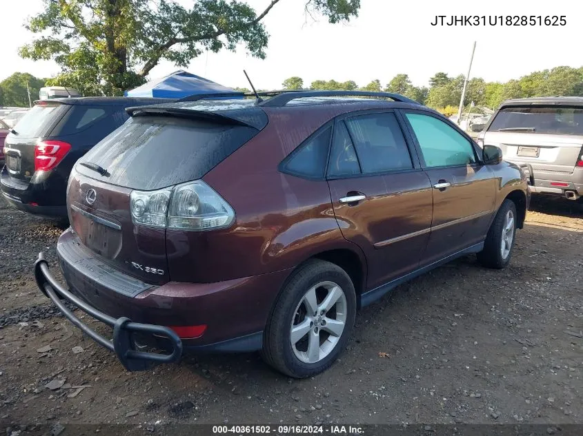 2008 Lexus Rx 350 350 VIN: JTJHK31U182851625 Lot: 40361502