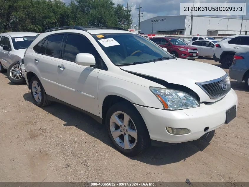 2008 Lexus Rx 350 VIN: 2T2GK31U58C029373 Lot: 40365632