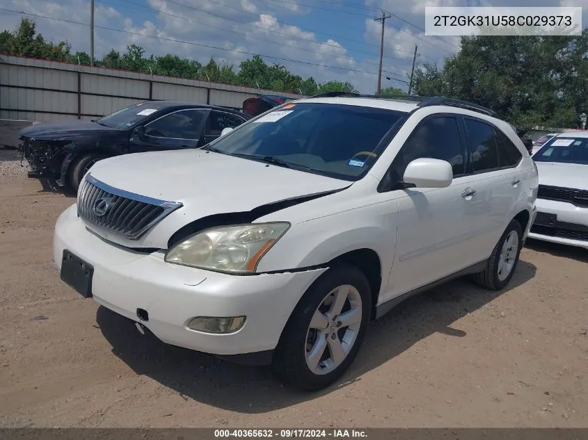 2008 Lexus Rx 350 VIN: 2T2GK31U58C029373 Lot: 40365632