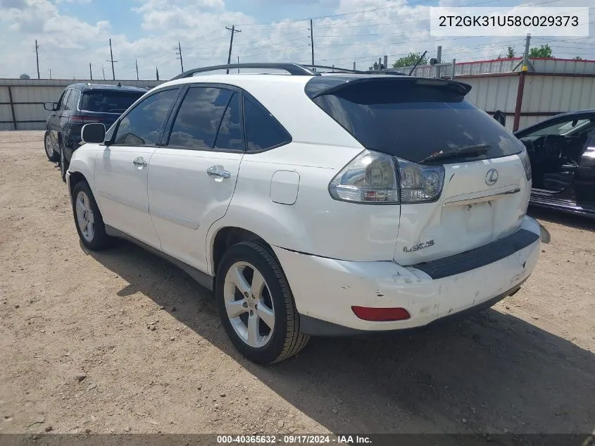 2008 Lexus Rx 350 VIN: 2T2GK31U58C029373 Lot: 40365632