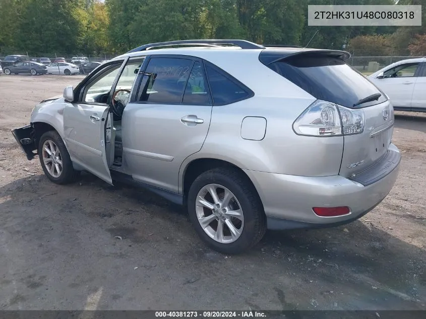 2008 Lexus Rx 350 VIN: 2T2HK31U48C080318 Lot: 40381273