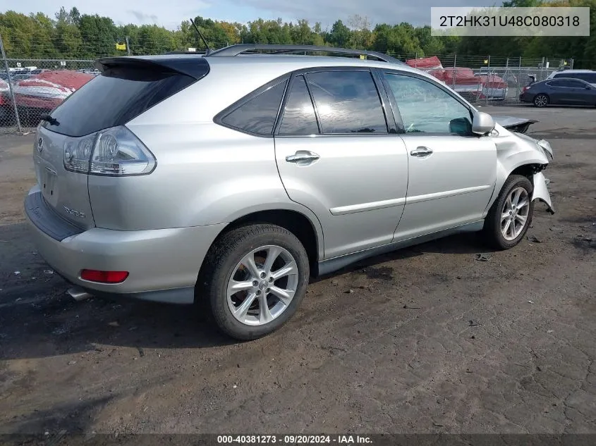 2008 Lexus Rx 350 VIN: 2T2HK31U48C080318 Lot: 40381273