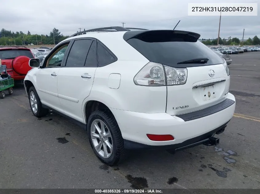 2T2HK31U28C047219 2008 Lexus Rx 350