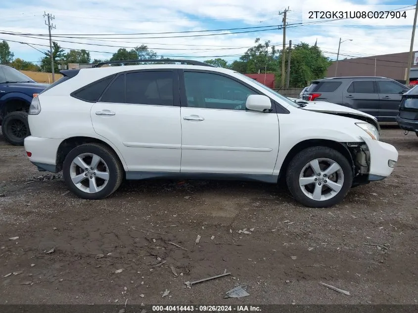 2008 Lexus Rx 350 VIN: 2T2GK31U08C027904 Lot: 40414443