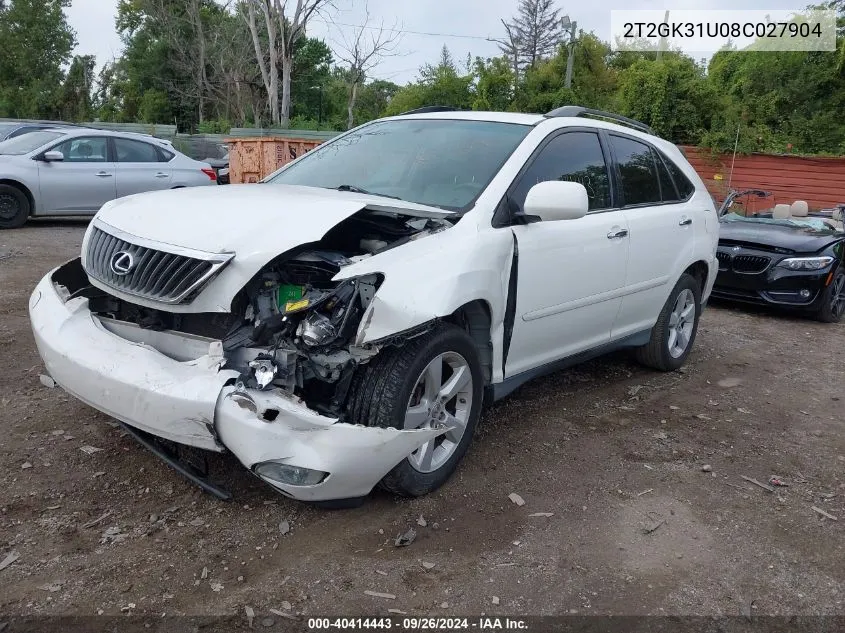 2008 Lexus Rx 350 VIN: 2T2GK31U08C027904 Lot: 40414443