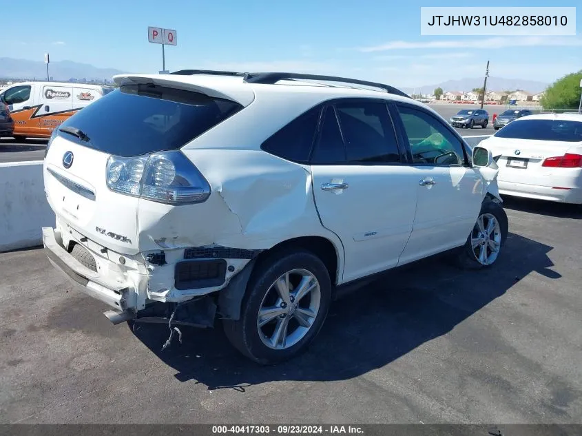 2008 Lexus Rx 400H VIN: JTJHW31U482858010 Lot: 40417303