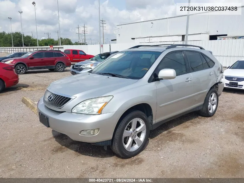 2008 Lexus Rx 350 VIN: 2T2GK31U38C037438 Lot: 40423721