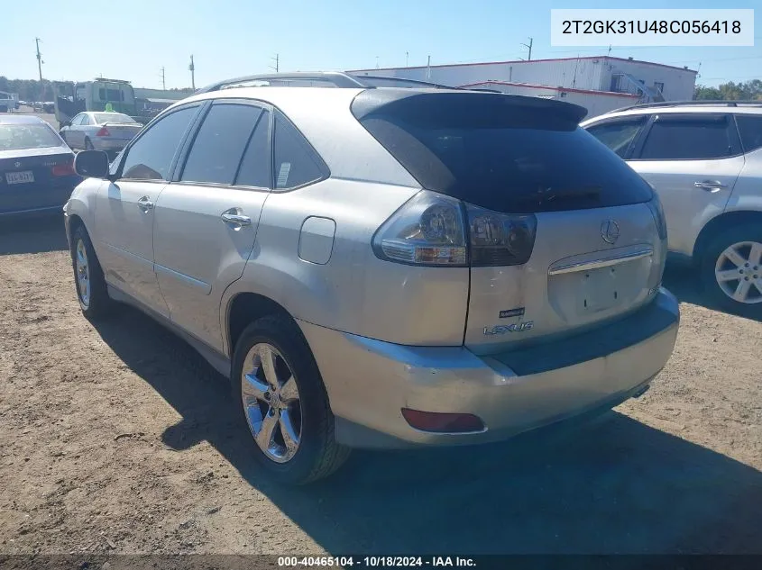 2008 Lexus Rx 350 VIN: 2T2GK31U48C056418 Lot: 40465104