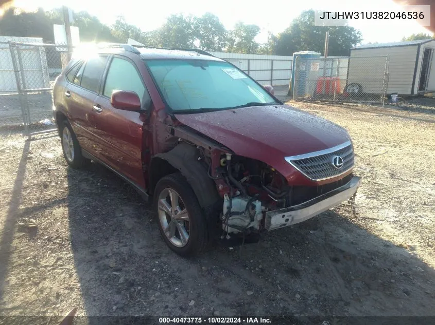 2008 Lexus Rx 400H VIN: JTJHW31U382046536 Lot: 40473775