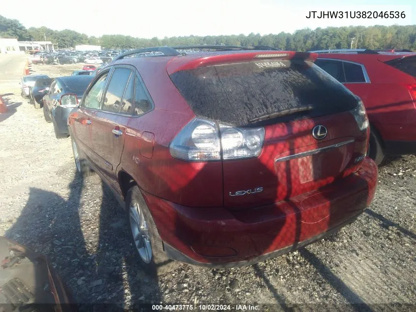 2008 Lexus Rx 400H VIN: JTJHW31U382046536 Lot: 40473775