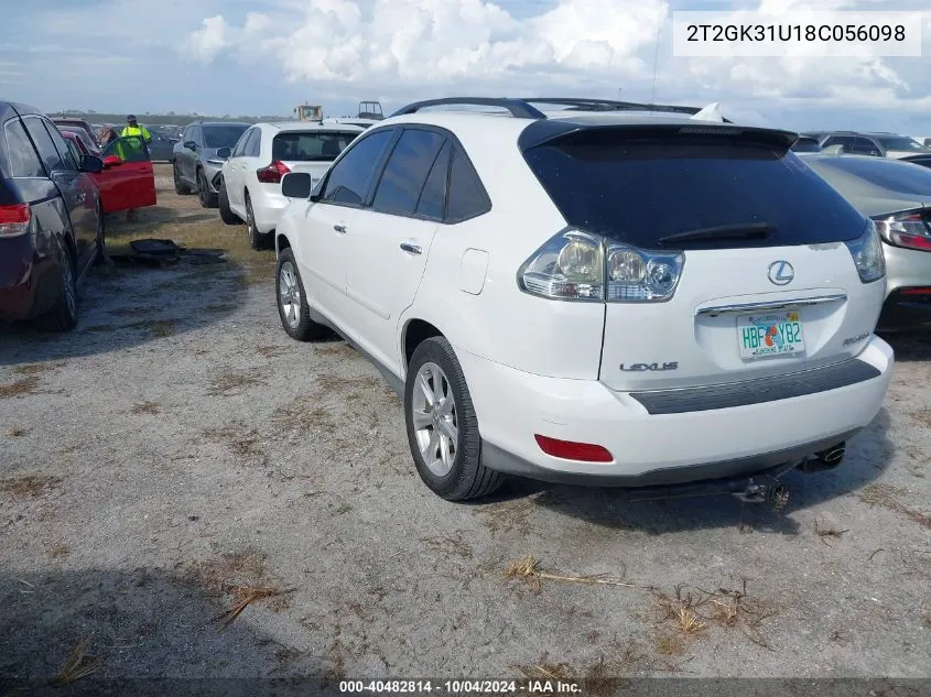 2008 Lexus Rx 350 VIN: 2T2GK31U18C056098 Lot: 40482814