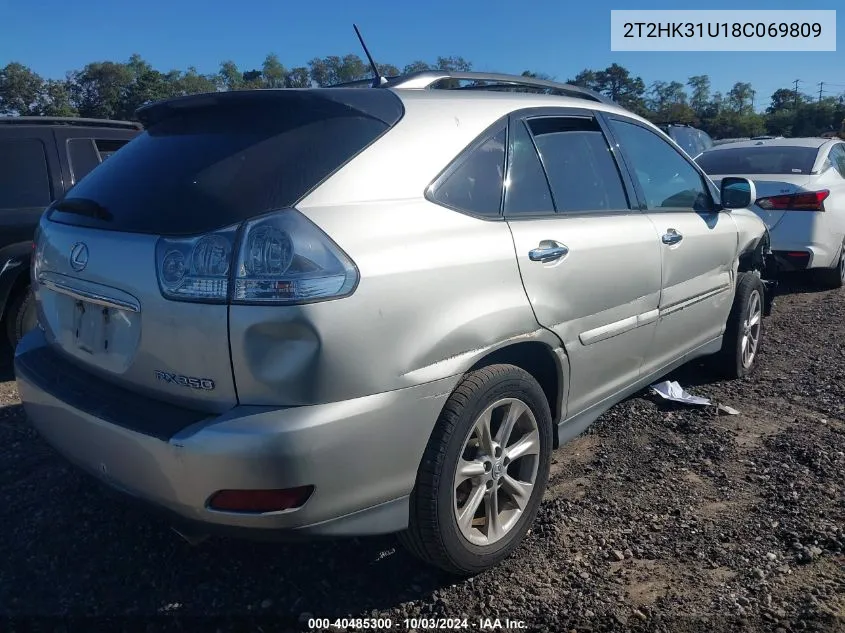 2008 Lexus Rx 350 VIN: 2T2HK31U18C069809 Lot: 40485300