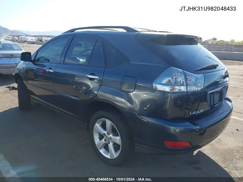 2008 Lexus Rx 350 VIN: JTJHK31U982048433 Lot: 40486834