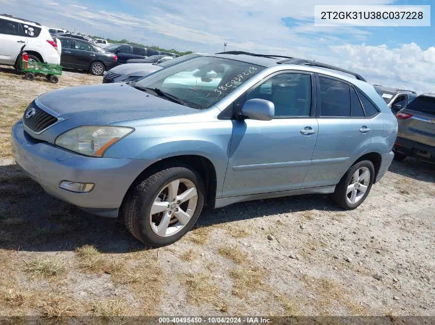 2008 Lexus Rx 350 VIN: 2T2GK31U38C037228 Lot: 40495450