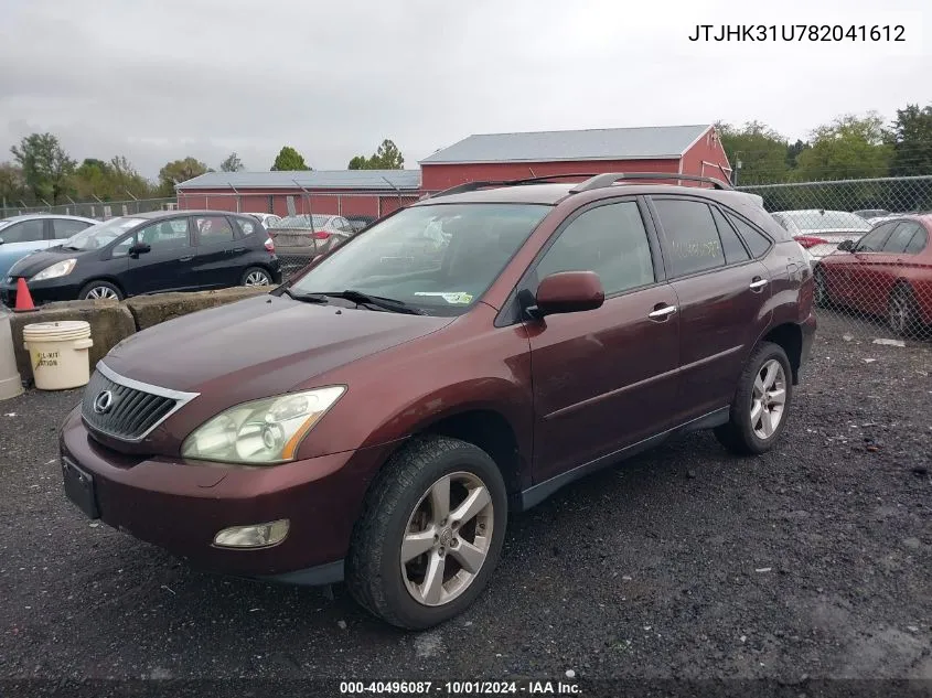 2008 Lexus Rx 350 VIN: JTJHK31U782041612 Lot: 40496087