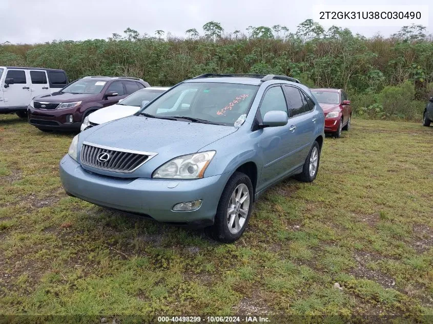 2008 Lexus Rx 350 350 VIN: 2T2GK31U38C030490 Lot: 40498299