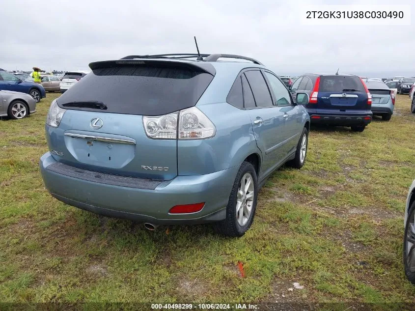 2008 Lexus Rx 350 350 VIN: 2T2GK31U38C030490 Lot: 40498299