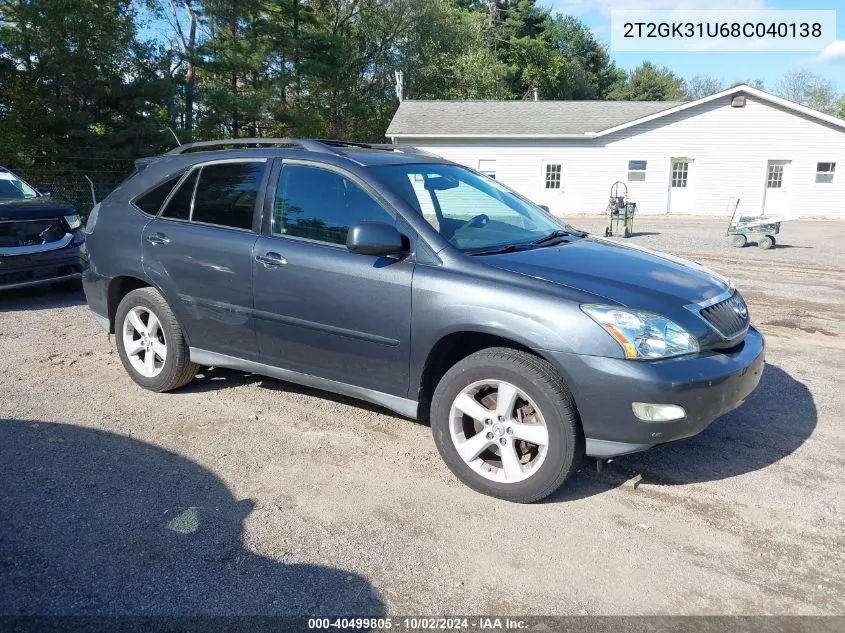 2008 Lexus Rx 350 VIN: 2T2GK31U68C040138 Lot: 40499805