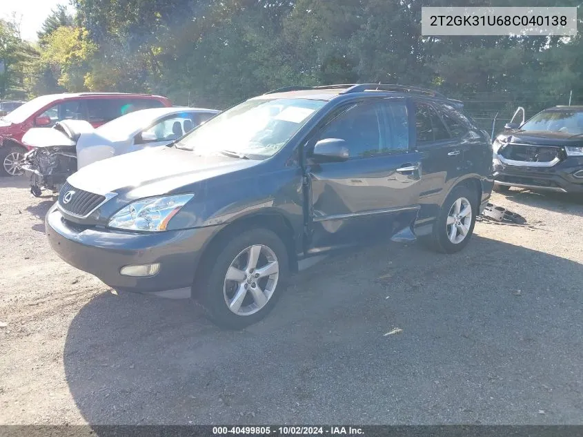 2008 Lexus Rx 350 VIN: 2T2GK31U68C040138 Lot: 40499805