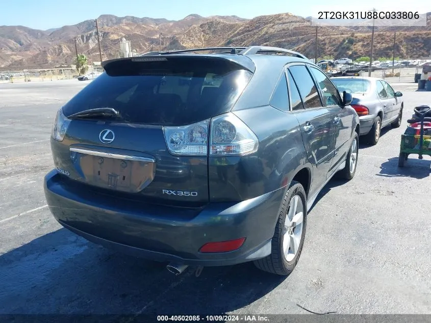 2008 Lexus Rx 350 VIN: 2T2GK31U88C033806 Lot: 40502085