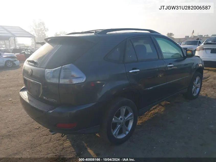 2008 Lexus Rx 400H VIN: JTJGW31U282006587 Lot: 40508166