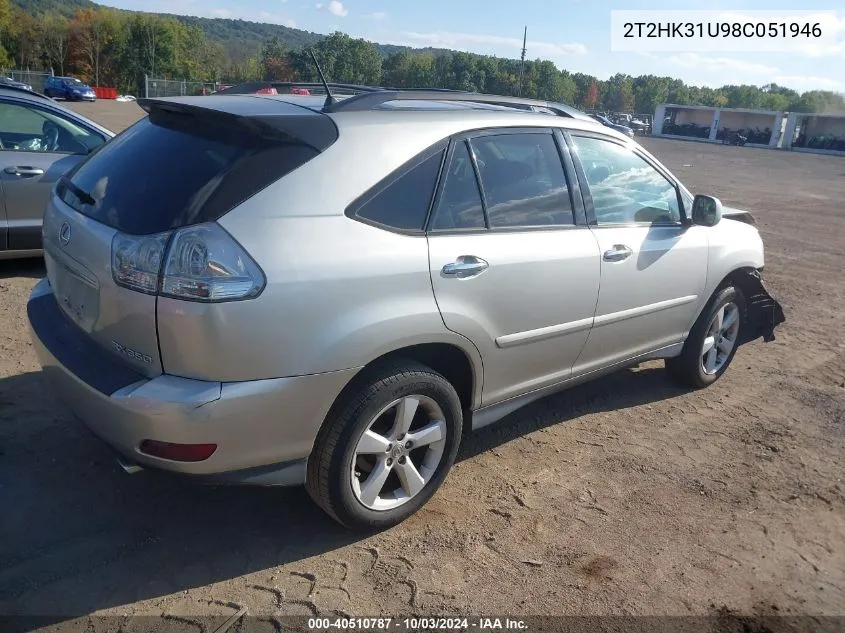 2008 Lexus Rx 350 VIN: 2T2HK31U98C051946 Lot: 40510787