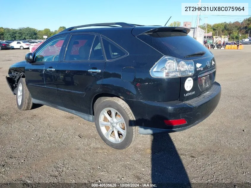 2008 Lexus Rx 350 VIN: 2T2HK31UX8C075964 Lot: 40535626