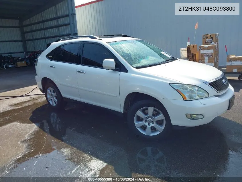 2008 Lexus Rx 350 VIN: 2T2HK31U48C093800 Lot: 40555308