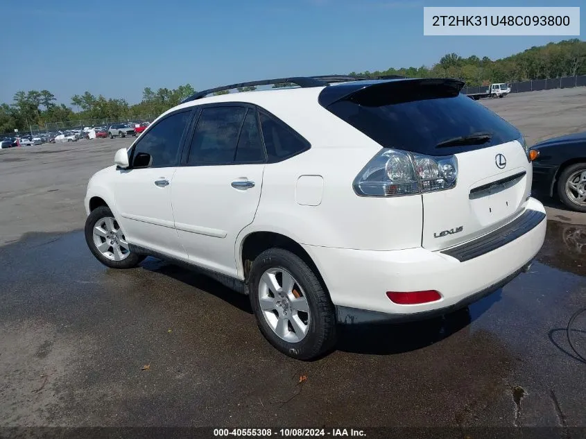 2008 Lexus Rx 350 VIN: 2T2HK31U48C093800 Lot: 40555308