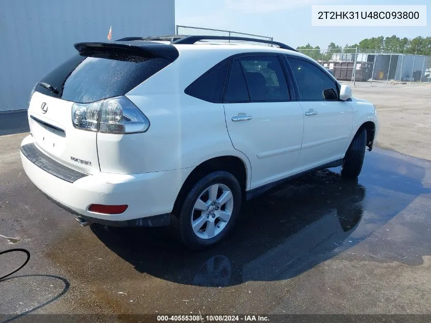 2008 Lexus Rx 350 VIN: 2T2HK31U48C093800 Lot: 40555308