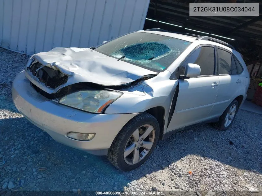 2008 Lexus Rx 350 VIN: 2T2GK31U08C034044 Lot: 40566390