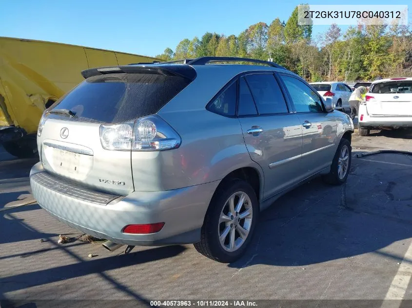 2008 Lexus Rx 350 VIN: 2T2GK31U78C040312 Lot: 40573963