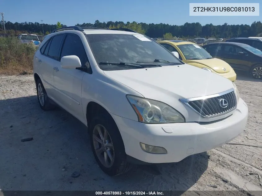 2008 Lexus Rx 350 VIN: 2T2HK31U98C081013 Lot: 40578983