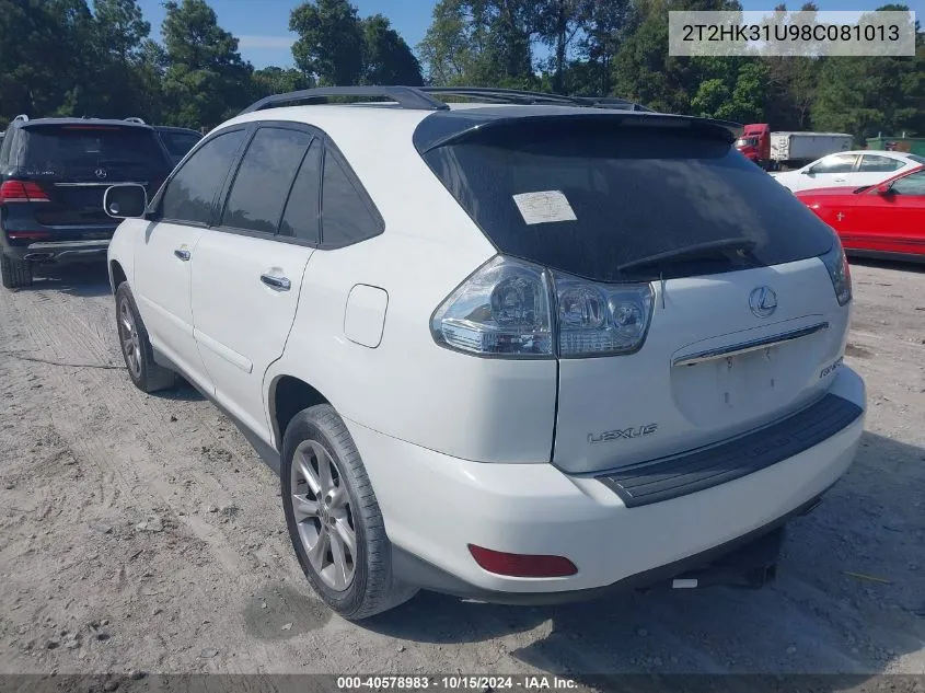 2008 Lexus Rx 350 VIN: 2T2HK31U98C081013 Lot: 40578983