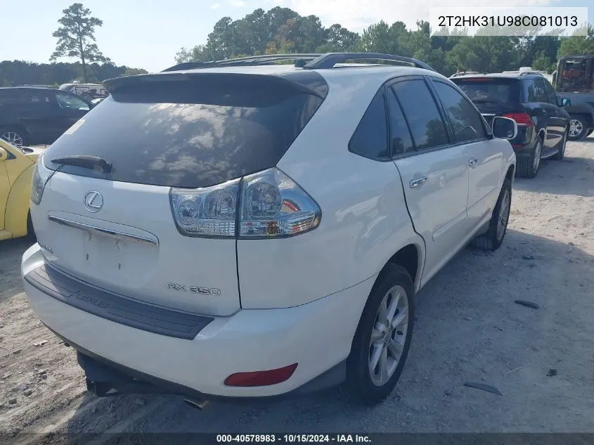 2008 Lexus Rx 350 VIN: 2T2HK31U98C081013 Lot: 40578983