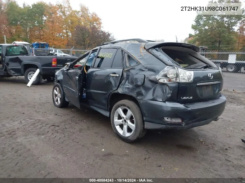 2008 Lexus Rx 350 VIN: 2T2HK31U98C061747 Lot: 40584243