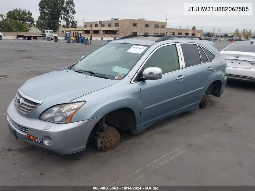 2008 Lexus Rx 400H VIN: JTJHW31U882062585 Lot: 40585063