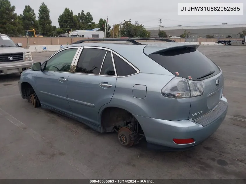 2008 Lexus Rx 400H VIN: JTJHW31U882062585 Lot: 40585063