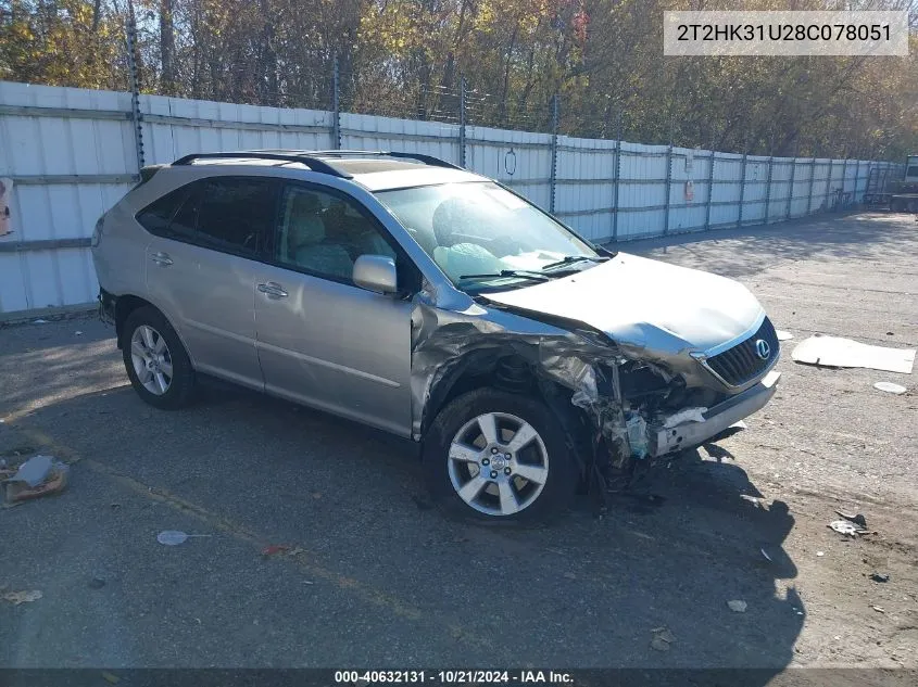 2008 Lexus Rx 350 VIN: 2T2HK31U28C078051 Lot: 40632131