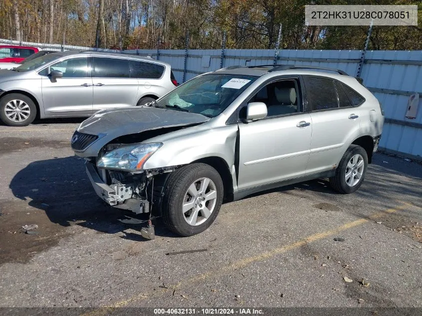 2008 Lexus Rx 350 VIN: 2T2HK31U28C078051 Lot: 40632131