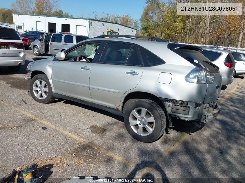 2008 Lexus Rx 350 VIN: 2T2HK31U28C078051 Lot: 40632131